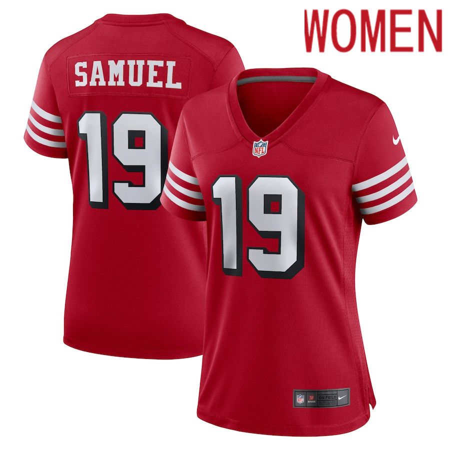 Women San Francisco 49ers #19 Deebo Samuel Nike Scarlet Alternate Team Game NFL Jersey